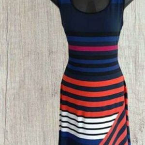 Women's CK multi colored stripe skater dress (size 8)